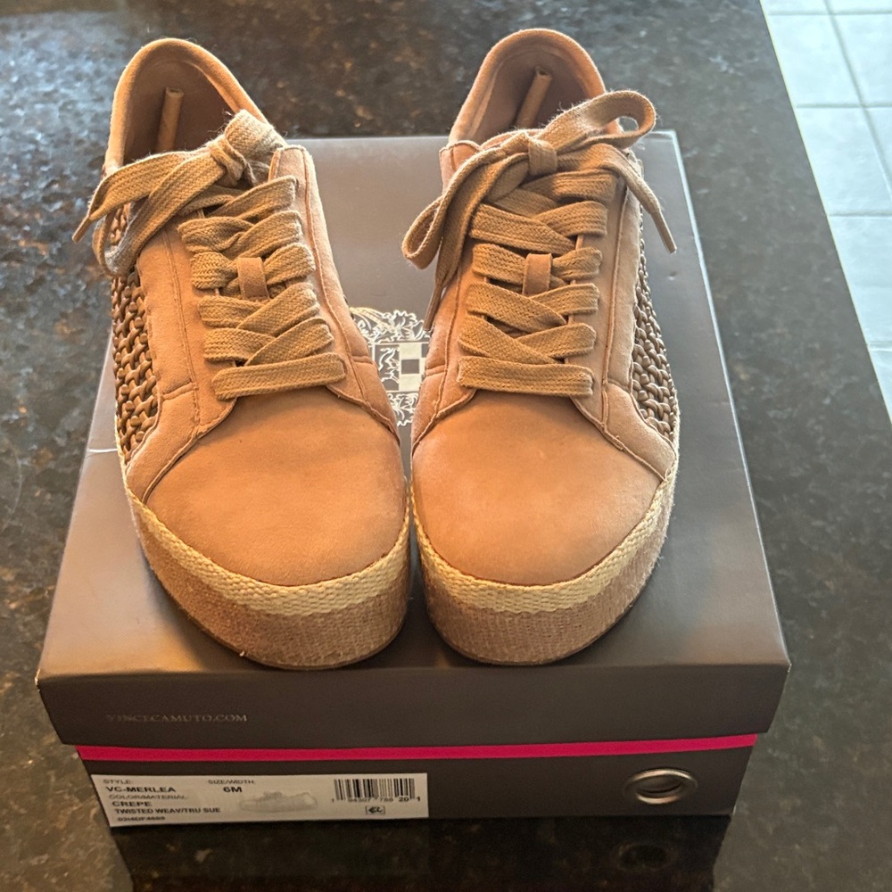Vince Camuto Tan Woven Sneakers